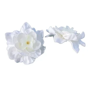 Hawaiian Plastic White Gardenia Flower Ear Pick for Hula Dance Party Eco Friendly Indoor Outdoor Floral Decor