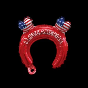 Heart Headband Balloon 27*27cm Assorted USA Flag Shaped Independence Day Themed Inflatable Balloons for Party Gift