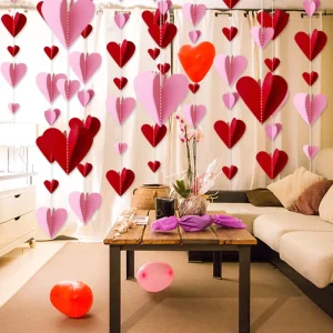 Heart Shape Hanging Drop Valentines Day Wedding Party Decoration Backdrop Wall Window Decor Ornament