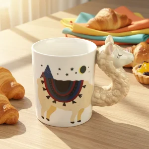 Heat Changing 3D Alpaca Ceramic Mug Thermochromic Creative Pattern Coffee Milk Cup Aesthetic Home Tableware