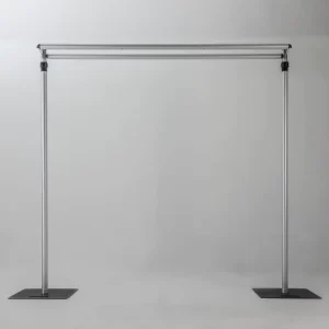 Heavy Duty 10ft by 10ft Adjustable Double Crossbar Backdrop Stand Extra Stable Aluminum Pipe and Drape System for Stage Wedding