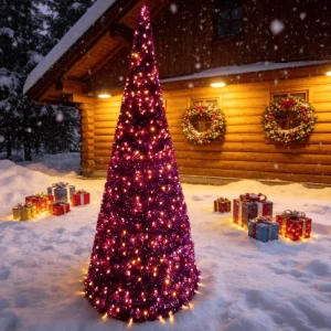 Heavy Duty LED Christmas Cone Tree Outdoor IP65 Waterproof Dimmable + Remote Control Great Holiday Wedding