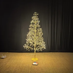 Heavy Duty Metal Holiday Decoration for Indoor Outdoor Setup Sturdy Iron Art Pine Tree Light High Brightness Festive Glow