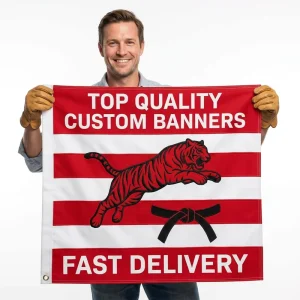 Heavy Duty Polyester Custom Club Banners Double Sided Printing for Office Department Source Factory Fade Resistant Y