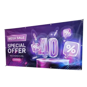 Heavyweight Fade Resistant Waterproof Banner Custom Logo Santa Claus Sleigh Design Ideal for Outdoor Christmas Events