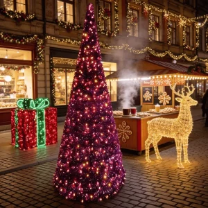 High Brightness 2700K Warm White LED Cone Christmas Tree IP65 Outdoor Waterproof Remote Dimming Wedding Xmas Green Holiday