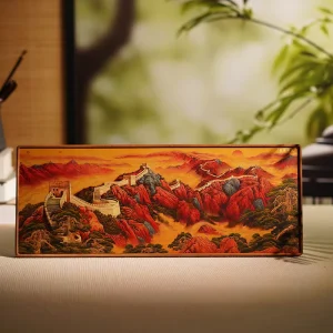High End Brass Solid Wood Handicrafts New Chinese Style Great Wall Environment Friendly Office Desktop Decoration Decor