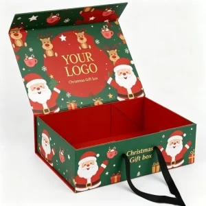 High End Christmas Decorative Gift Boxes with Matt Lamination and UV Coating Festive Holiday Packaging Foldable Magnetic Box