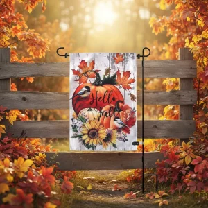 High End Double Sided Custom Garden Backdrop Banner Custom Holiday Garden Flags Decorated for Thanksgiving and Christmas