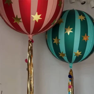 High Quality 22inch 4D Star Striped Foil Balloons Durable for Birthday Wedding Holiday Party Circuses Amusement Park Mall Decor