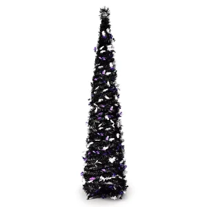 High Quality 5ft Tinsel Pop up Tree Collapsible Artificial Halloween Tree New Year’s Product Halloween Tree Decorations