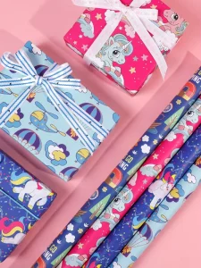 High Quality 80g Coated Silicone Christmas Art Paper Tissue 43*300cm Gift Luxury Custom Birthday Wrapping Paper Roll