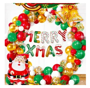 High Quality Christmas Balloon Set Christmas Party Decorations Set Red Green White Latex Balloons Claus Christmas