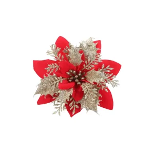High Quality Christmas Decorations Gold Silver Red Three-Layer Simulation Flowers Hanging Decorations Props Christmas Tree