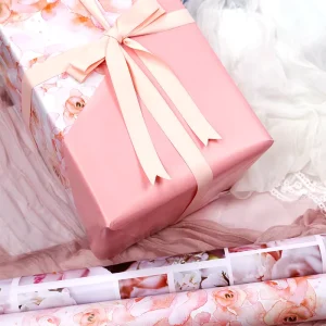 High Quality Coated Disposable Birthday Flower Art Paper Gift Luxury Custom Festival Packaging Wrapping Paper Roll