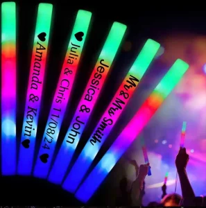 High Quality Custom Led Light Glow Foam Stick Flashing Light Up Baton Concert Cheer Foam Glow Stick for Wedding Party