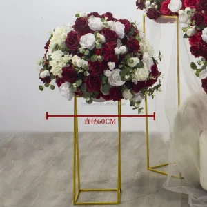 High Quality Customizable Size & Color Artificial Silk Flower Ball Centerpiece for Wedding Decorations