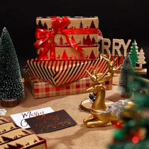 High Quality Disposable Coated 80g Christmas Kraft Paper 43*300cm Luxury Custom Birthday Gift Wrapping Paper Roll