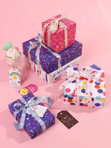 High Quality Disposable Thick Coated Silicone 80g Christmas Art Paper 43*300cm Custom Birthday Gift Wrapping Packaging