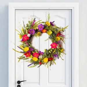 High Quality Farmhouse Style Artificial Silk Floral Garland Graduation Christmas Easter Spring New Year Halloween Wreaths 50CM