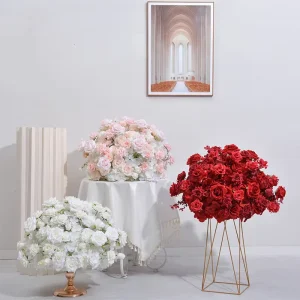 High Quality Large Silk Plastic Flower Ball Wedding Centerpiece Multi colors Classic Elegant Table Decorations for Events