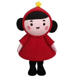 High Quality Low MOQ Custom Made Cute Red Clothes Girls Cartoon Characters Mascot Costumes for Adult