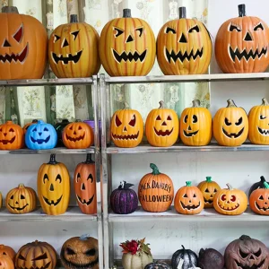 High Quality OEM Brand Halloween Decoration HDPE Plastic Craft Pumpkin Large Artificial Customizable Size Color