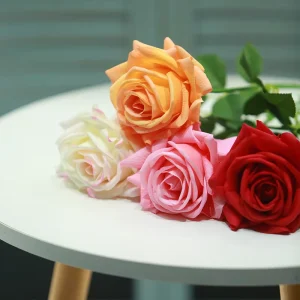 High Quality Real Touch Artificial Turkish Rose Pink Home Decor Wedding & Christmas Decoration 66cm Floral Arrangement