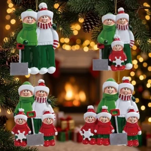 High Quality Resin Painted DIY Family Sleigh Christmas Hanging Ornaments Small Decorative Tree & Christmas Ornaments