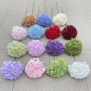 High Quality Wedding Flower Artificial Big Head Silk Flower Hydrangea for Wedding Home Decoration