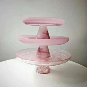 High-legged Commercial Glass Dessert Tray & Tea Tableware Elegant Contemporary Reusable Plates