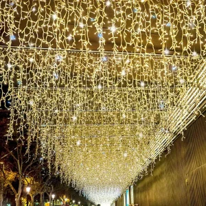 Holiday Connectable Christmas Outdoor IP44 Lights Landscape Warm White Yard Patio Decorative Fairy LED Icicle Lights