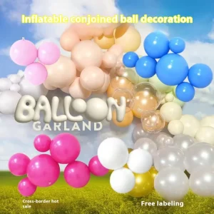 Holiday Decorative Glossy Ball Thickened Durable Reusable PVC Garland Inflatable Balloon Set