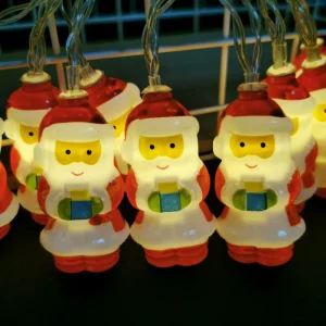 Holiday Decorative Lights Santa Claus Gift Shapes Christmas Trees Happy Party Atmosphere Hanging Lights
