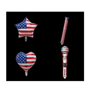 Holiday Gifts Assorted USA Flag Shaped Independence Day Themed Inflatable Balloons for Party Gift