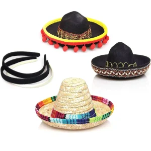 Holiday Hat Headband Carnival Halloween Beach Pet Costume Children’s Adult Birthday Mexican Style Mini Satin Hat