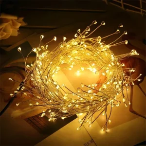 Holiday Lighting Green Copper Wire RGB Firecrackers Lights for Holiday Party Events