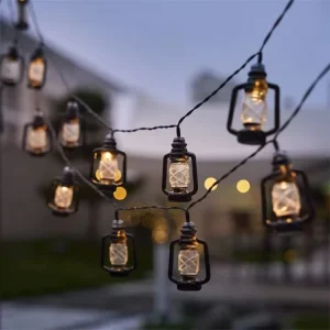 Holiday Lighting Old Party Light Battery Operated Ramadan Decoration LED Fairy String Lights Mini Kerosene Lantern