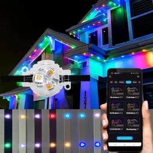 Holiday Permanent Christmas Lights Track 30mm RGB RGBW Outdoor String Light UCS2904 12V Digital LED Pixel Dot Light