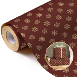 Holiday Printed Packaging Paper Snowflake Pattern Decorative Wrapping Paper for Christmas Gift Packing
