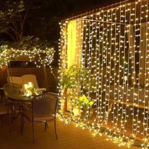 Holiday Warm White Outdoor Christmas IP44 Lights Landscape Yard Patio Connectable Fairy Decorative LED Curtain Lights
