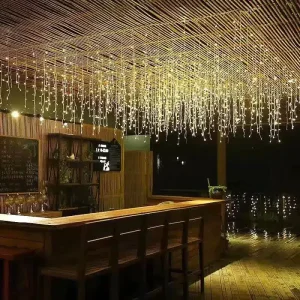 Holiday Warm White Outdoor Garden IP44 Lights Landscape Yard Patio Connectable Fairy Decorative LED Icicle Lights