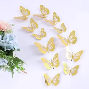 Hollow Butterfly 3d Hollow Metal Butterfly Wall Decoration Home Living Room Three-dimensional Butterfly Decoration