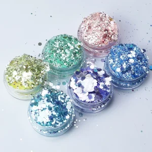 Holographic Mirror Glitter Polyester Glitters Sequin for Resin Arts Party Holiday Decorations Bulk Tumblers Crafts