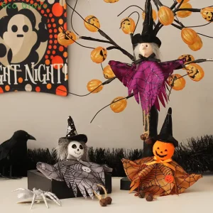 Home Decor Creative Halloween Theme Party Decoration Halloween Pumpkin Ghost Witch Doll Ornaments Gifts