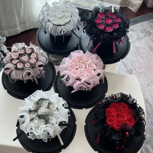Home Decor Valentine’s Day Mother’s Day Wedding Gifts Box Immortal Eternal Rose Flower Bouquet Preserved Flowers Rose Bouquet