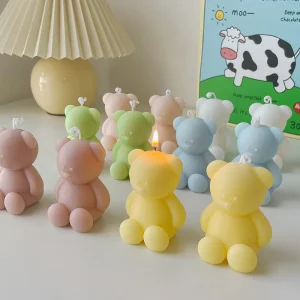 Home Decoration Cute Bear Shaped Paraffin Aromatherapy Candle Scented Candle Accept Customer’s logo