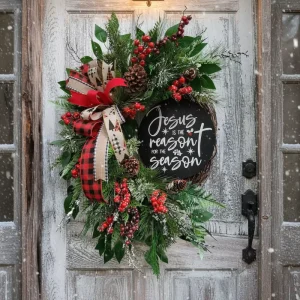Home Decoration Shopping Mall Decoration Props Garland Wooden Board Flower Wreath
