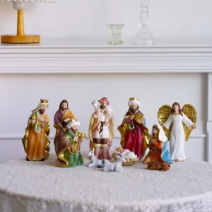 Home Religious Decorations Christmas Manger Set 11 Piece Ornaments to Commemorate the Birthday of Jesus Christ