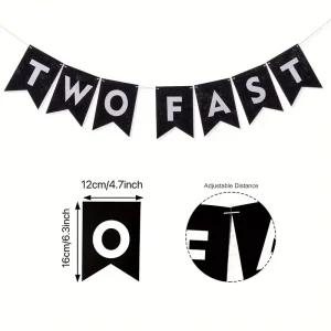 Horizontal Car Theme Birthday Party Banner Festive Felt Decorations for Holiday Celebrations Party Supplies